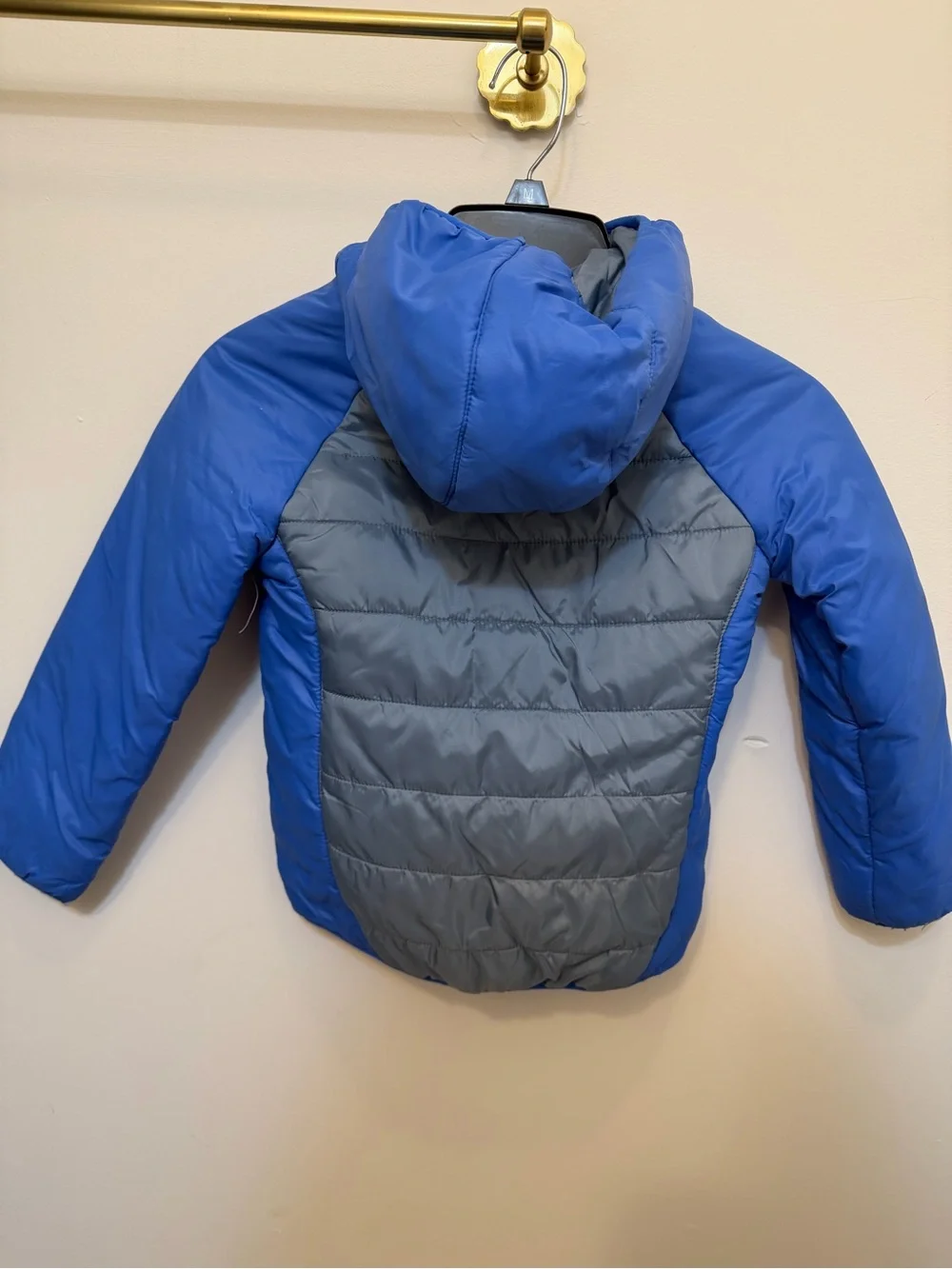 Under Armour Boys' Blue and Gray Hooded Puffer Jacket